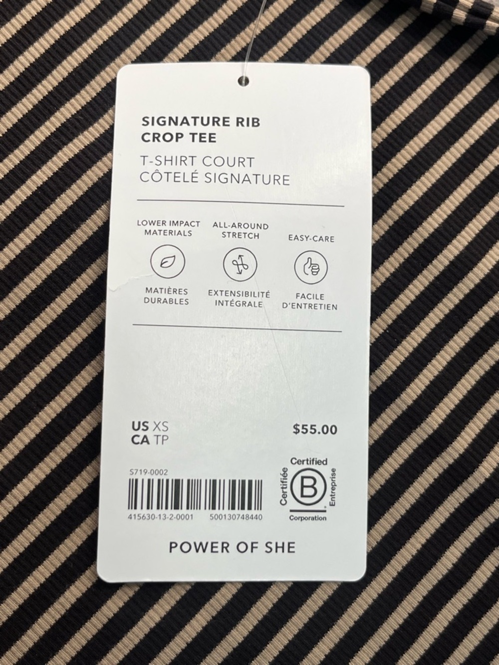 ATHLETA Signature Rib Crop Tee XS - Picture 8 of 9